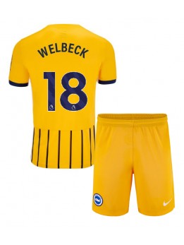 Brighton Danny Welbeck #18 Replika Borta Kläder Barn 2024-25 Kortärmad (+ byxor)